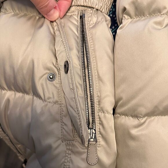 Women's Coach Beige Fur-Trimmed Puffer Jacket - Picture 8 of 11